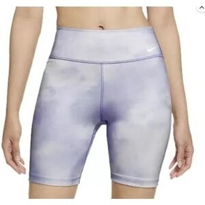NWT Nike Women's Dri-FIT One Bike Tie Dye 7" Plus Size Shorts - Sky Dye Print 1X